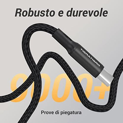 tigratigro Cavo USB C, (2Pezzi 3M) Cavo USB Tipo C Nylon Ricarica Rapida per Android Samsung,Huawei,Xiaomi,Google Pixel, OnePlus, Moto, Realme, Honor, Tablette