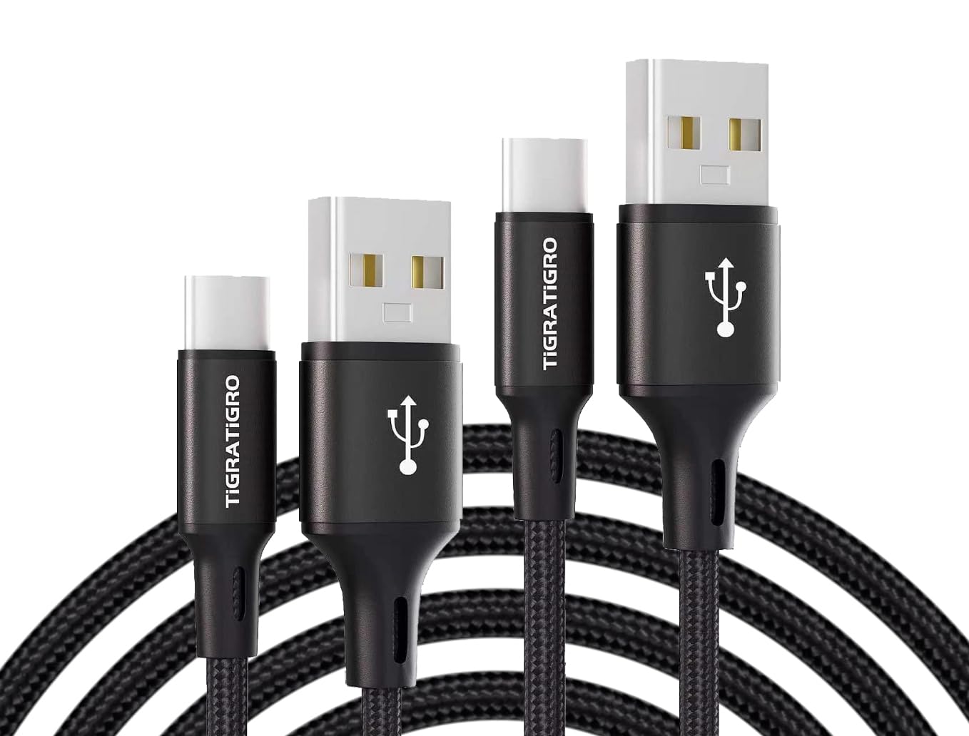 tigratigro Cavo USB C, (2Pezzi 3M) Cavo USB Tipo C Nylon Ricarica Rapida per Android Samsung,Huawei,Xiaomi,Google Pixel, OnePlus, Moto, Realme, Honor, Tablette