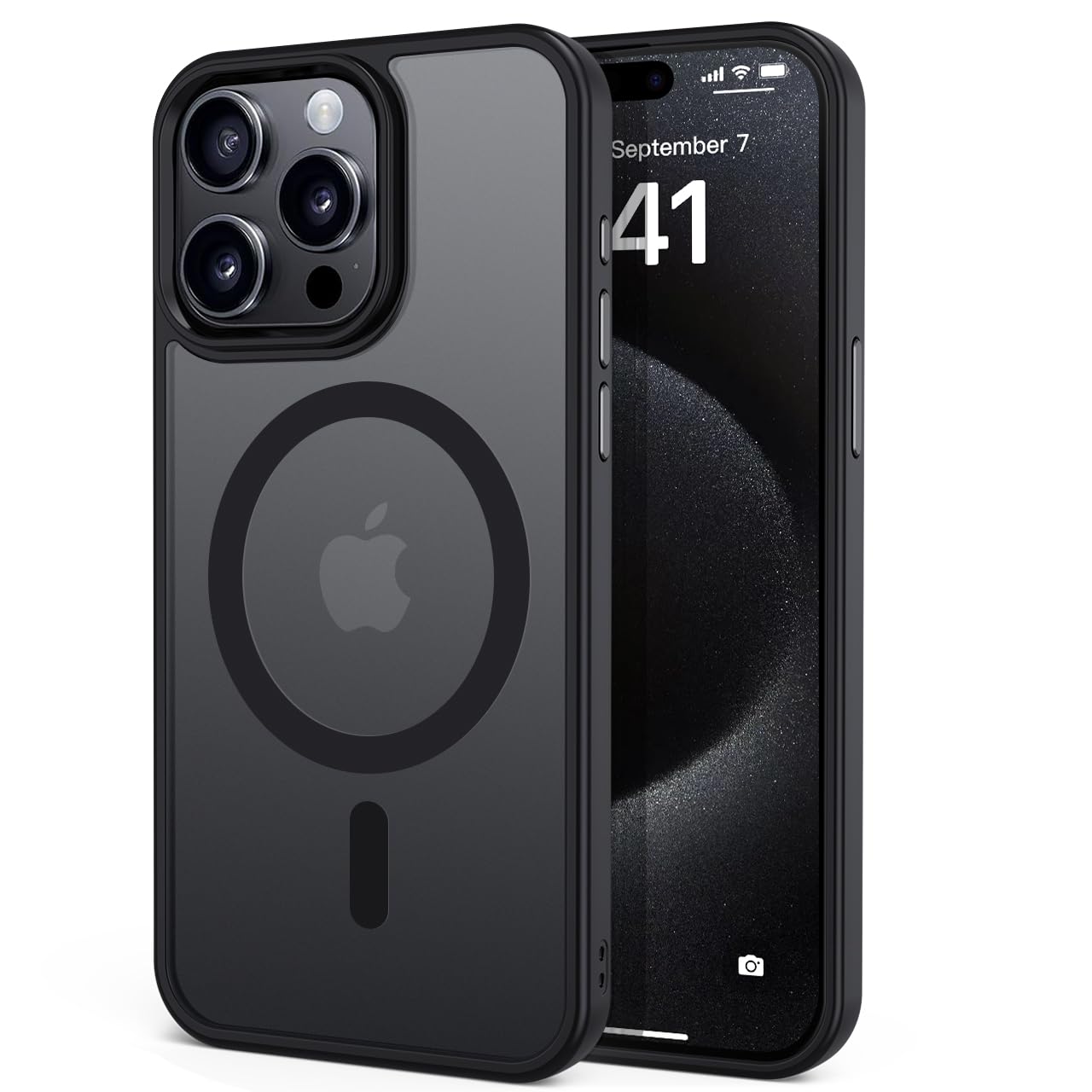 iPhone 16 Pro Case Black Compatible with MagSafe