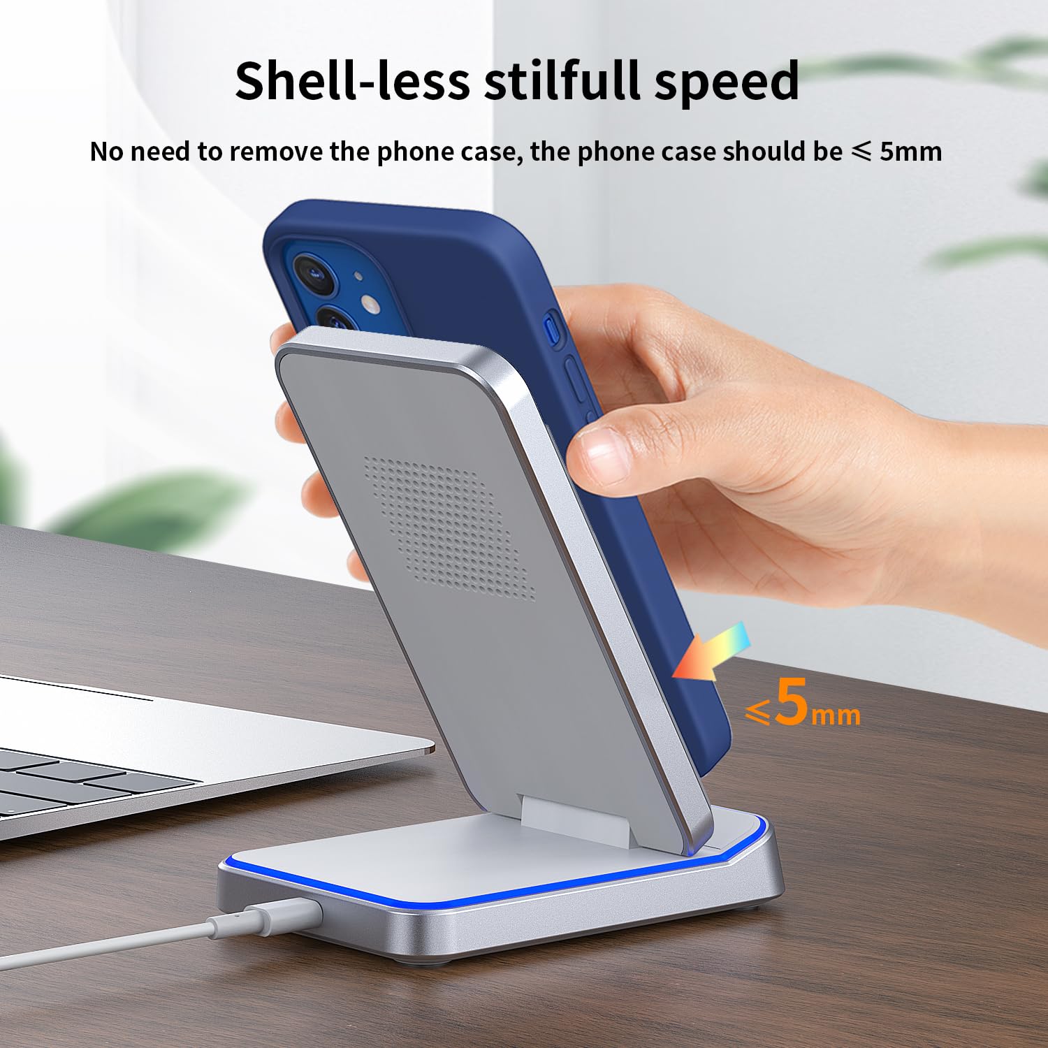 D18 Wireless Charger Station 20W Qi Certified Fast Charging Stand