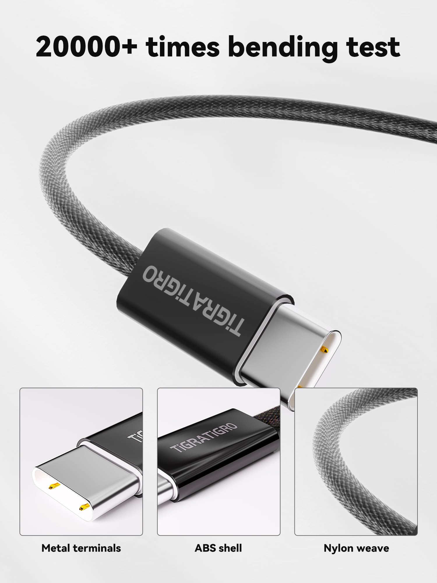 Black Type-c to Type-c Cable(C TO C Braided Fabric Cable)