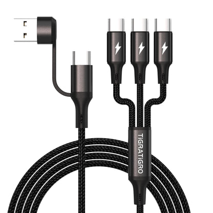 Multi Charging Cable 3 in 1 Multiple Cable [1.8M] Multiple Cable with 3 Nylon USB Type C Cable