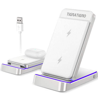 D18 Wireless Charger Station 20W Qi Certified Fast Charging Stand