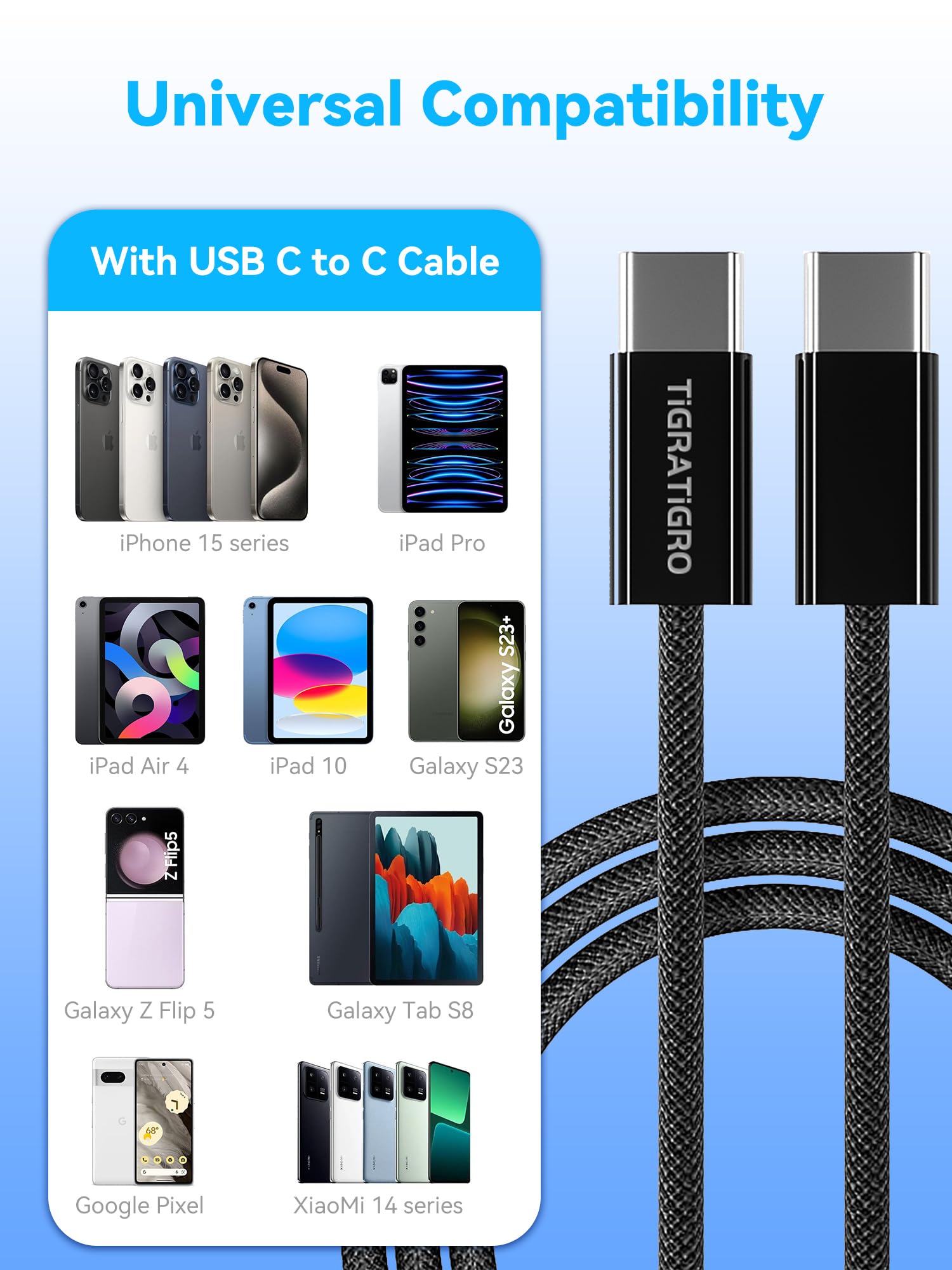 Black Type-c to Type-c Cable(C TO C Braided Fabric Cable)