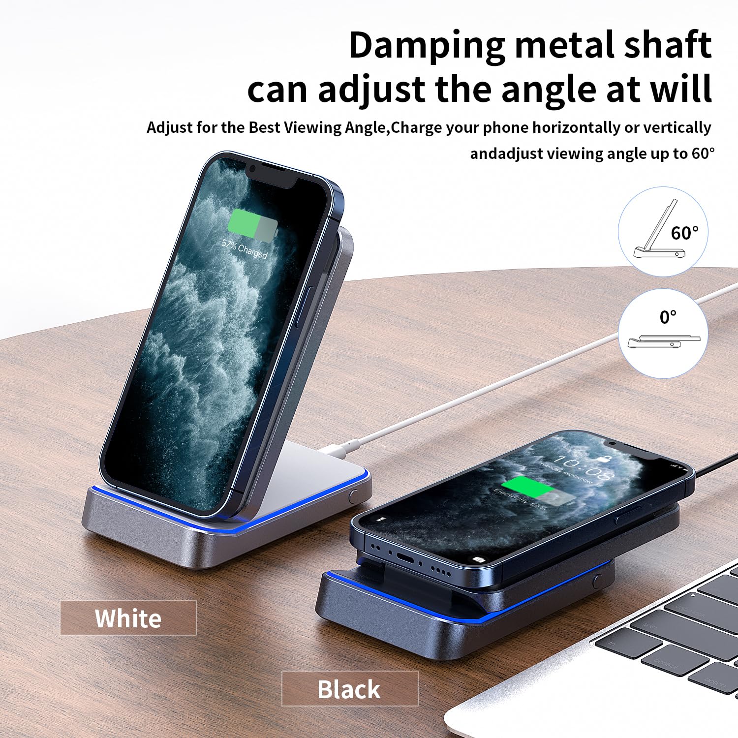 D18 Wireless Charger Station 20W Qi Certified Fast Charging Stand