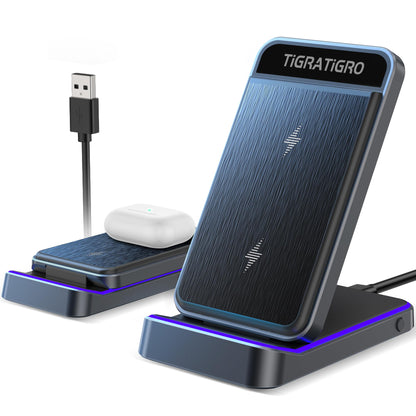 D18 Wireless Charger Station 20W Qi Certified Fast Charging Stand